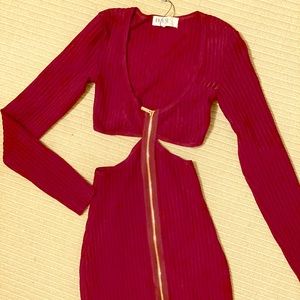 House of CB red sexy cocktail cutout dress